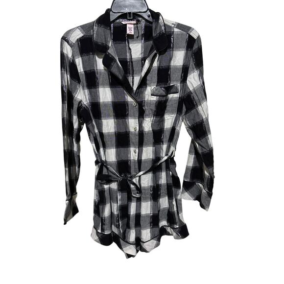 Victoria's Secret Onesie Pajama Romper Plaid M - Picture 3 of 5